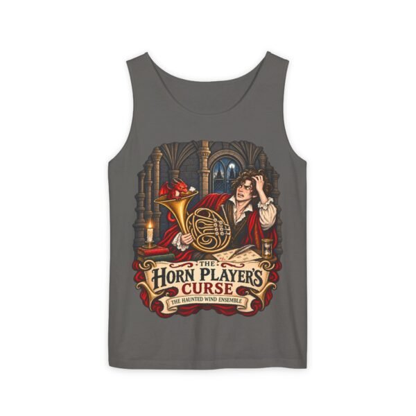 Horn Player's Curse Tank Top — Gothic Horn Music Graphic Tee