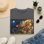Midnight Fridge Raid T-Shirt — Cute Mouse Illustration
