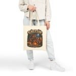 Cryptid Camping Club Canvas Tote — 'We Share The Campsite Now' Eco Grocery Bag