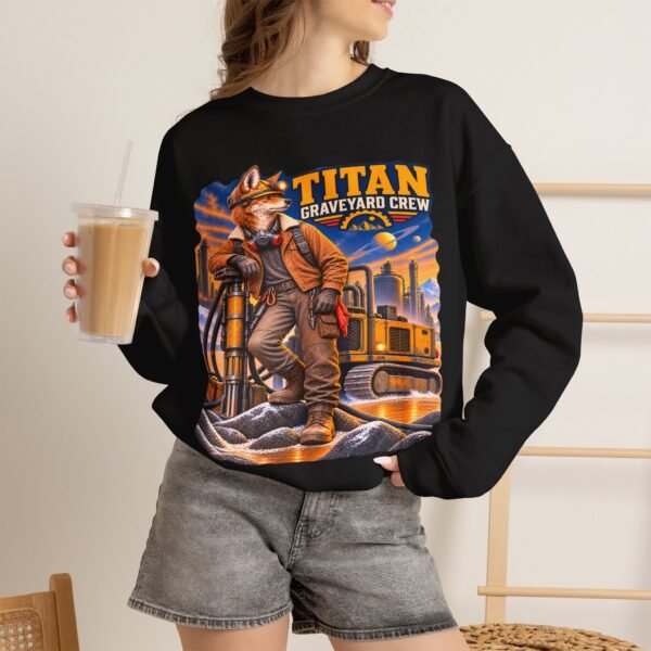 Titan Graveyard Crew Sweatshirt — Construction Equipment & Operator Graphic Crewneck