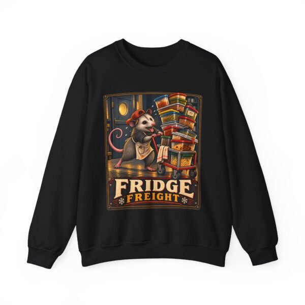 Fridge Freight Crewneck Sweatshirt — Cute Possum Delivery Vintage Poster