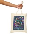 Midnight Cache Raid — Neon Cyber Raccoon Graphic Tote