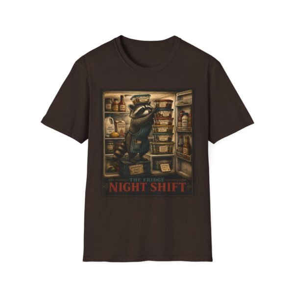 Night Shift Raccoon T-Shirt — Vintage Animal Illustration Tee