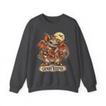Candy Keeper Sweatshirt — Cute Bat Cat Halloween Crewneck