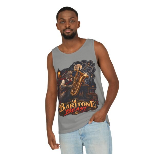 Baritone Beast Tank Top — Vintage Jazz Saxophone Musician Graphic