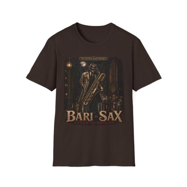 Bari-Sax Jazz T-Shirt — Vintage Haunted Jazzman Graphic Tee