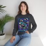 Midnight Cache Raid Sweatshirt — Retro Raccoon Graphic Crewneck
