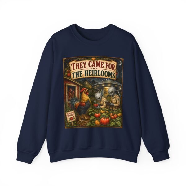 They Came For The Heirlooms Crewneck Sweatshirt — Vintage Garden Harvest Graphic