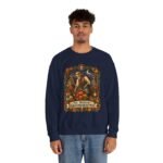 Midnight Groundskeeper Skeleton Gardener Crewneck Sweatshirt — Halloween Pumpkin Patch Graphic