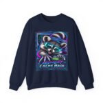 Midnight Cache Raid Sweatshirt — Retro Raccoon Graphic Crewneck