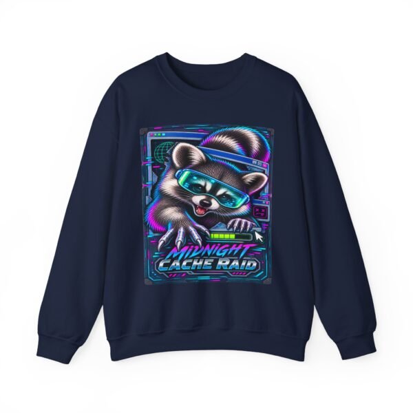 Midnight Cache Raid Sweatshirt — Retro Raccoon Graphic Crewneck