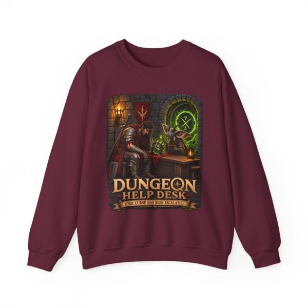 Dungeon Help Desk Crewneck Sweatshirt — RPG Gamer Cozy Pullover