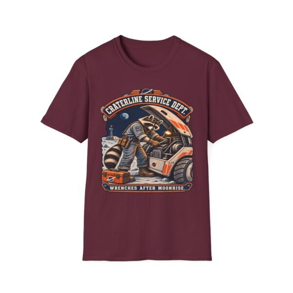 Craterline Service Dept. T-Shirt — Vintage Space Raccoon Mechanic Tee