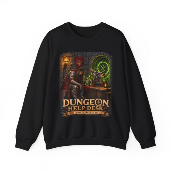 Dungeon Help Desk Crewneck Sweatshirt — RPG Gamer Cozy Pullover