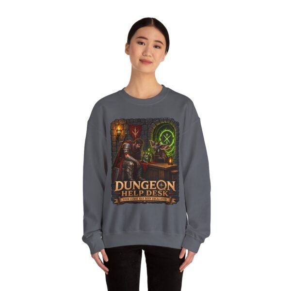 Dungeon Help Desk Crewneck Sweatshirt — RPG Gamer Cozy Pullover