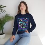 Midnight Cache Raid Sweatshirt — Retro Raccoon Graphic Crewneck