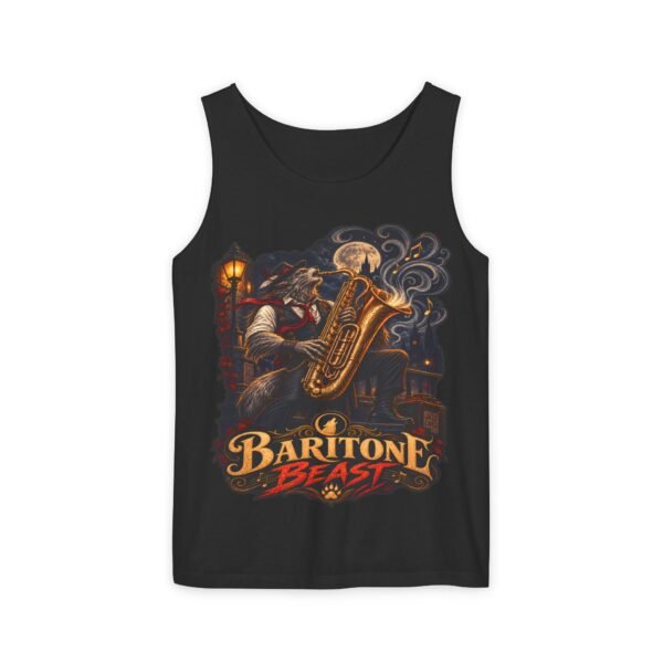 Baritone Beast Tank Top — Vintage Jazz Saxophone Musician Graphic