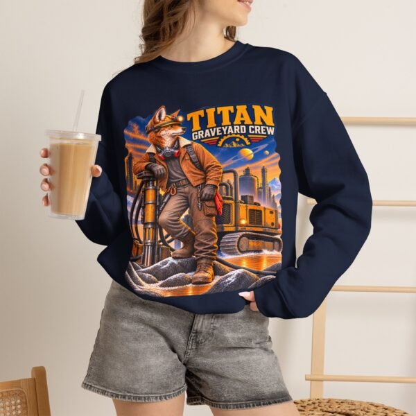Titan Graveyard Crew Sweatshirt — Construction Equipment & Operator Graphic Crewneck