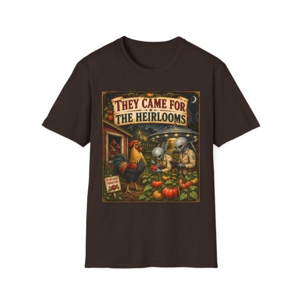 They Came For The Heirlooms Graphic T-Shirt — Vintage Alien Harvest Farm Design