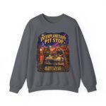 Interplanetary Pit Stop Crewneck Sweatshirt — Retro Space Roadtrip Graphic