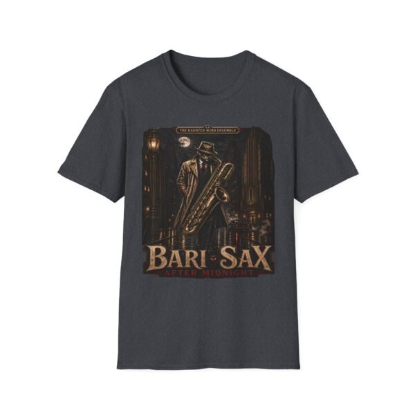 Bari-Sax Jazz T-Shirt — Vintage Haunted Jazzman Graphic Tee