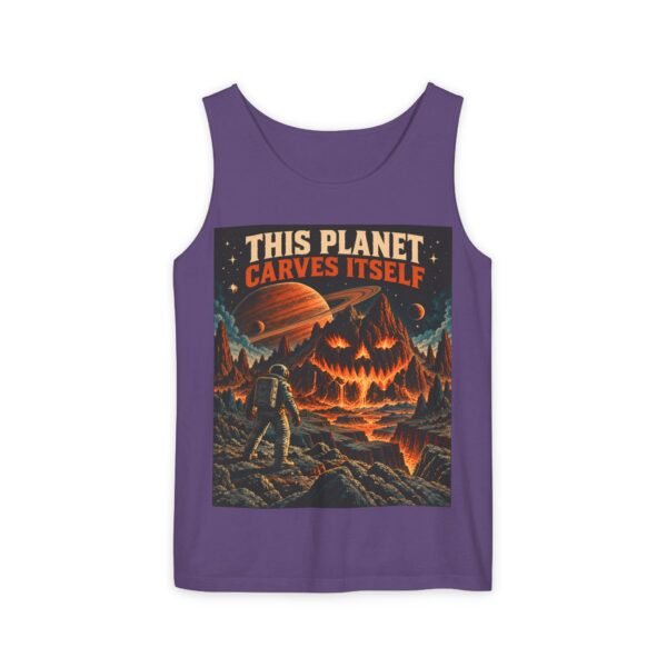 Halloween Astronaut Tank – "This Planet Carves Itself" Graphic Tank Top