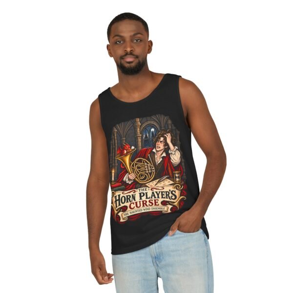 Horn Player's Curse Tank Top — Gothic Horn Music Graphic Tee