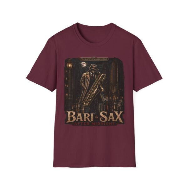Bari-Sax Jazz T-Shirt — Vintage Haunted Jazzman Graphic Tee