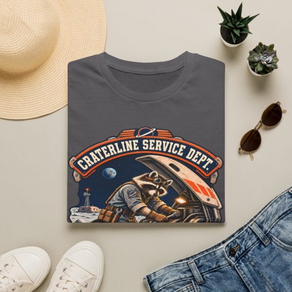 Craterline Service Dept. T-Shirt — Vintage Space Raccoon Mechanic Tee