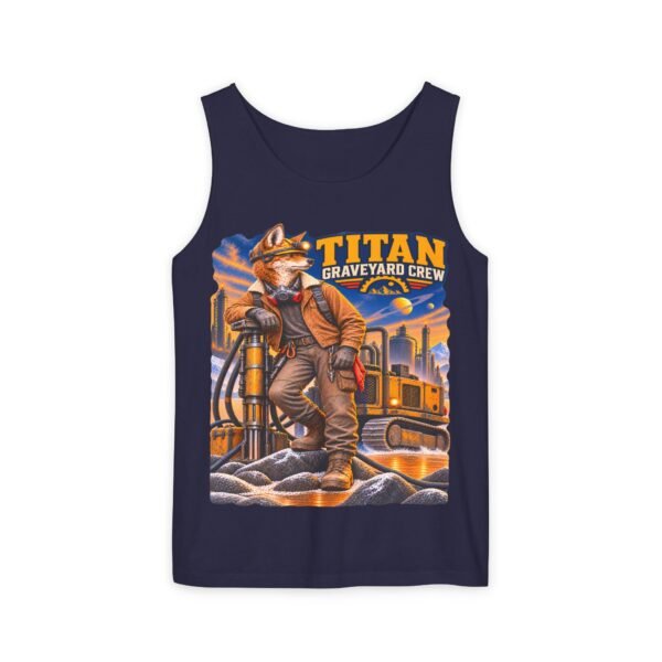 Titan Graveyard Crew Tank Top — Construction Fox Graphic Worksite Tee