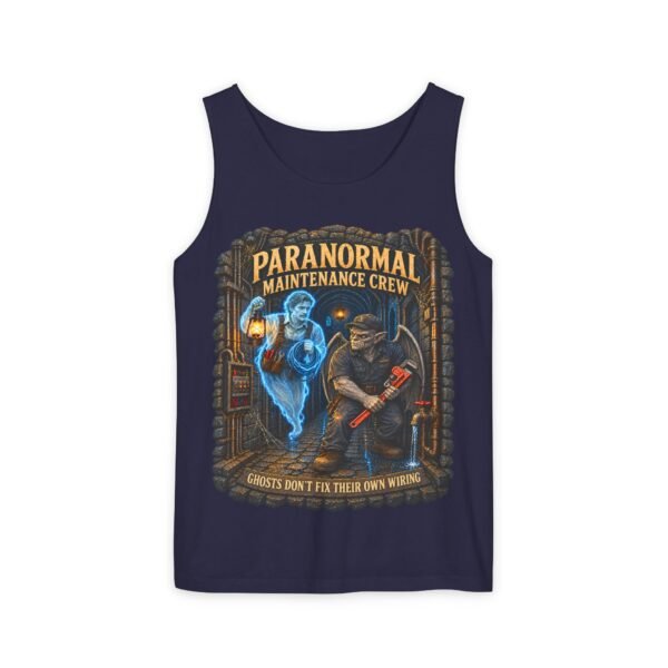 Paranormal Maintenance Crew Tank Top — "Ghosts Don’t Fix Their Own Wiring" Paranormal Repair Graphic