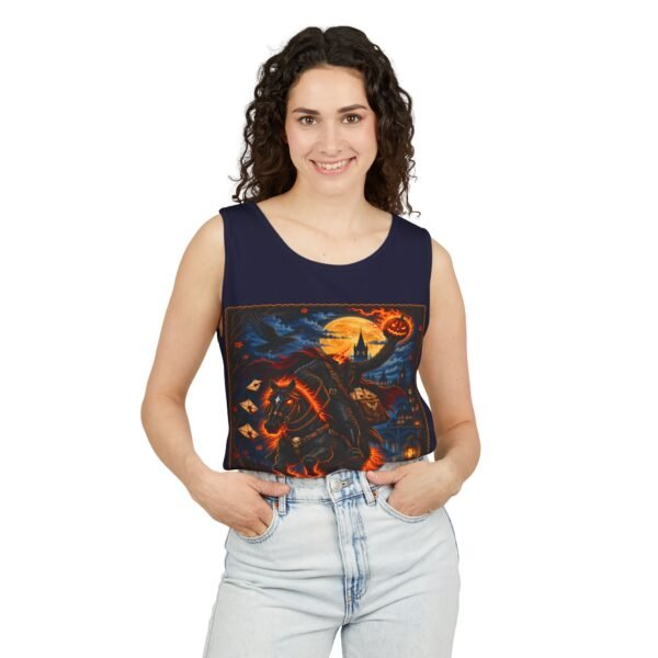 Night Courier Tank Top — Spooky Horseman Halloween Graphic Tank