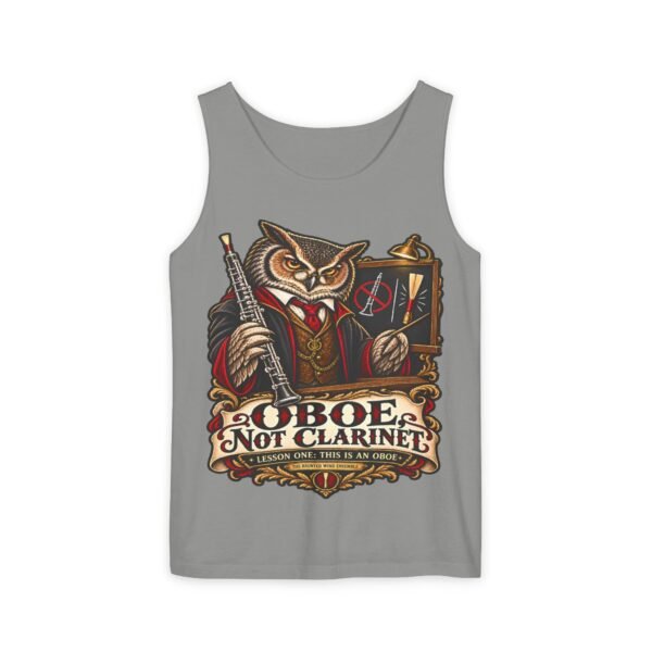 Clarinet Tank Top — "OBOE, Not Clarinet" Owl Musician Graphic Tank