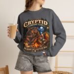 Cryptid Camping Club Sweatshirt — 'We Share the Campsite Now' Cozy Crewneck