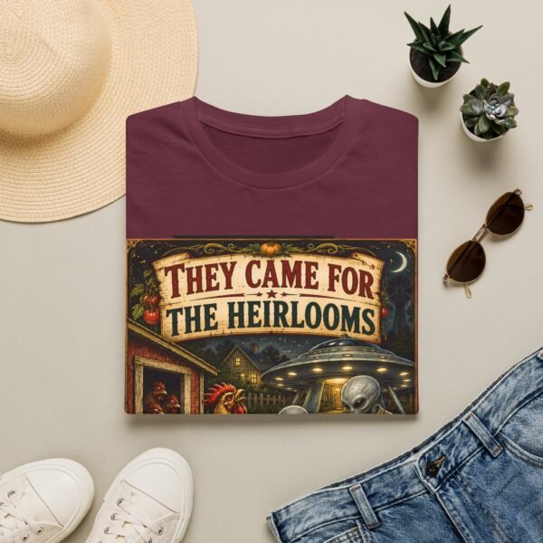 They Came For The Heirlooms Graphic T-Shirt — Vintage Alien Harvest Farm Design
