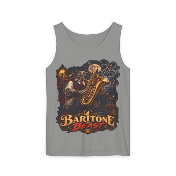 Baritone Beast Tank Top — Vintage Jazz Saxophone Musician Graphic