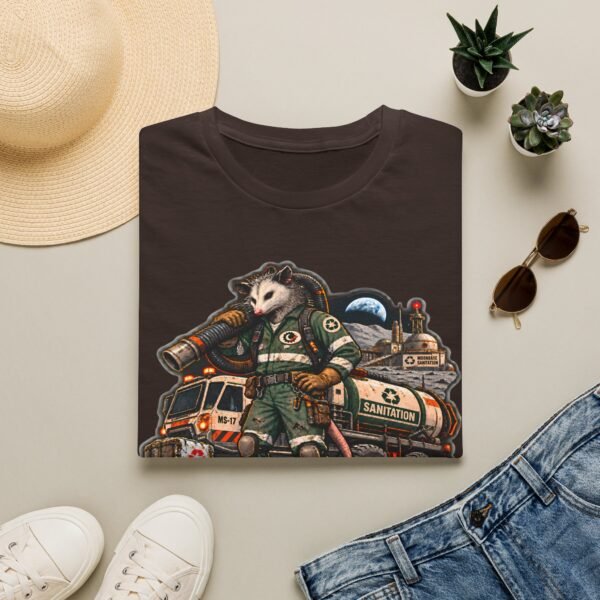 Moonbase Sanitation Crew T-Shirt — Retro Space Possum Graphic Tee