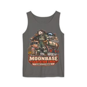 Moonbase Sanitation Crew Tank Top — Retro Space Janitor Graphic
