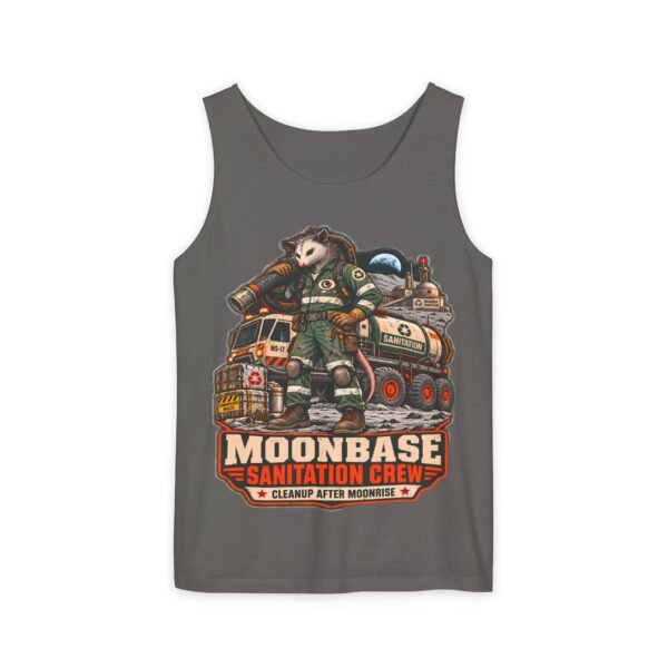 Moonbase Sanitation Crew Tank Top — Retro Space Janitor Graphic