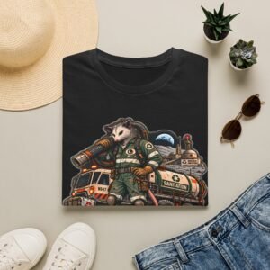 Moonbase Sanitation Crew T-Shirt — Retro Space Possum Graphic Tee