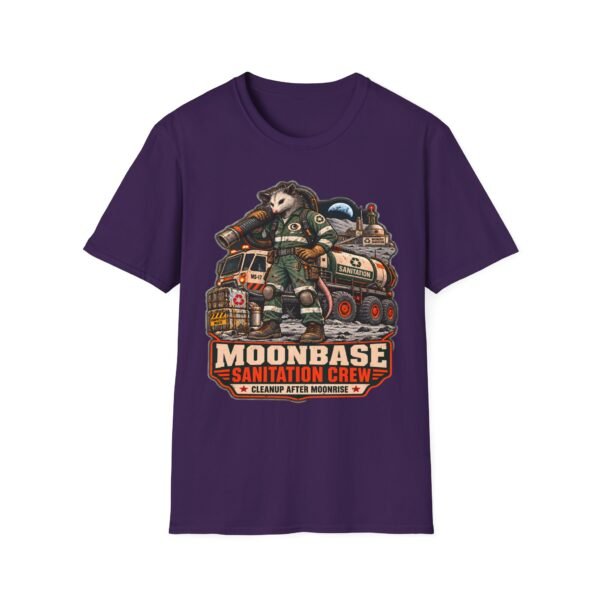 Moonbase Sanitation Crew T-Shirt — Retro Space Possum Graphic Tee