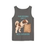 Tank Top - "Your Groceries Have a Nosy Supervisor" Cute Puppy Graphic