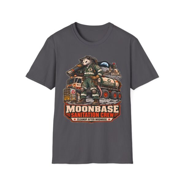 Moonbase Sanitation Crew T-Shirt — Retro Space Possum Graphic Tee