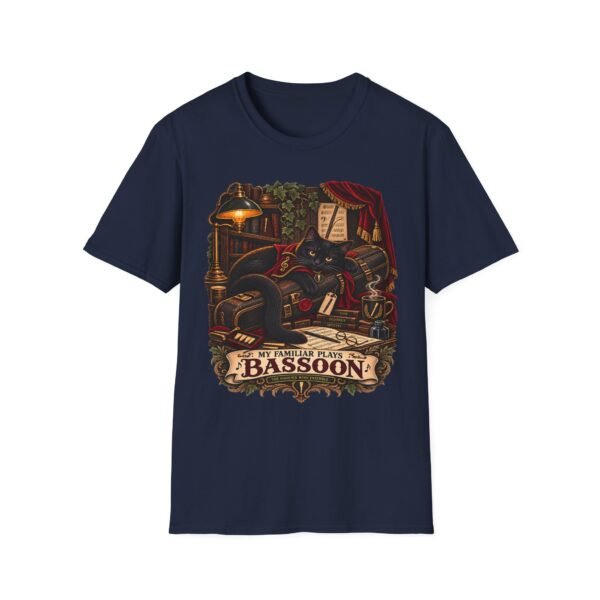 Bassoon Cat T-Shirt — Vintage Cozy Musician Tee ("There Was a Cat and a Bassoon")