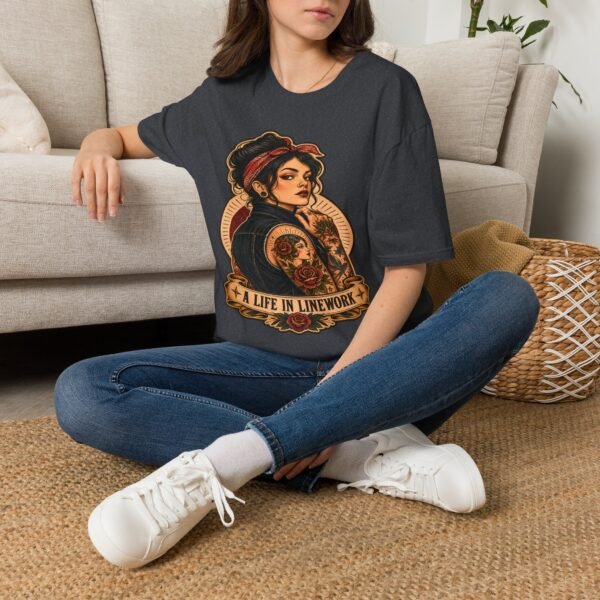 Tattooed Rosie Tee — "A Life in Linework" Graphic T-Shirt