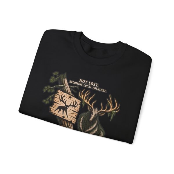 Hiking Elk Crewneck Sweatshirt — Rustic Outdoors "Don't Lose Yourself" Design