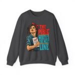 Crewneck Sweatshirt — The Public Writes the Next Line (Vintage Rosie Voter Graphic)