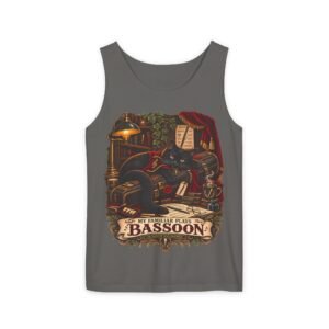 Bassoon Player Tank Top — "My Familiar Plays Bassoon" Vintage Musician Graphic
