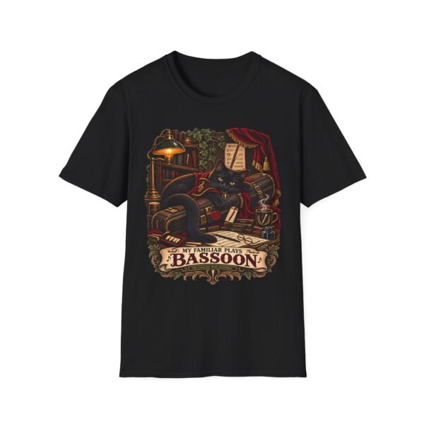 Bassoon Cat T-Shirt — Vintage Cozy Musician Tee ("There Was a Cat and a Bassoon")