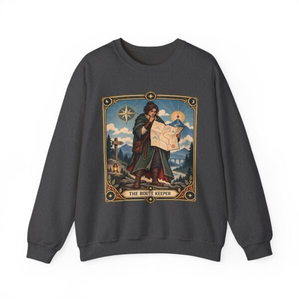 Crewneck Sweatshirt — "The Route Keeper" Vintage Map Navigator Graphic